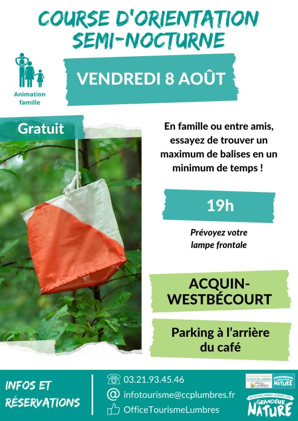 sortie à ACQUIN WESTBECOURT, Pas de Calais. COURSE D'ORIENTATION SEMI-NOCTURNE Sortir à ACQUIN WESTBECOURT(Pas de Calais). ACQUIN WESTBECOURT.