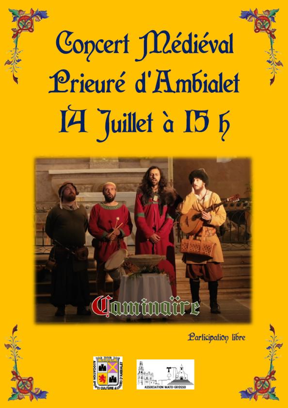 sortie à AMBIALET, Tarn. CONCERT MÉDIÉVAL AU PRIEURÉ D'AMBIALET Sortir à AMBIALET(Tarn). AMBIALET.