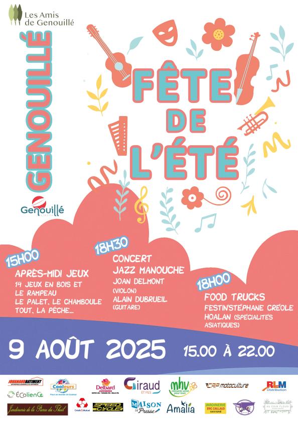 sortie à GENOUILLE, Vienne. FÊTE DE L'ÉTÉ Sortir à GENOUILLE(Vienne). GENOUILLE.