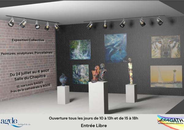 sortie à AGDE, Hérault. EXPOSITION COLLECTIVE Sortir à AGDE(Hérault). AGDE.