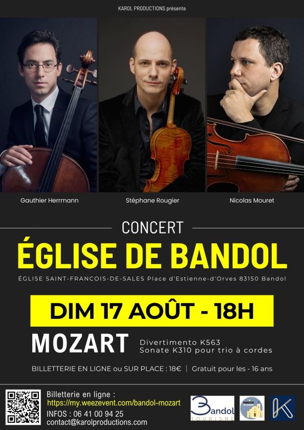 sortie à BANDOL, Var. CONCERT MOZART - EGLISE DE BANDOL Sortir à BANDOL(Var). BANDOL.