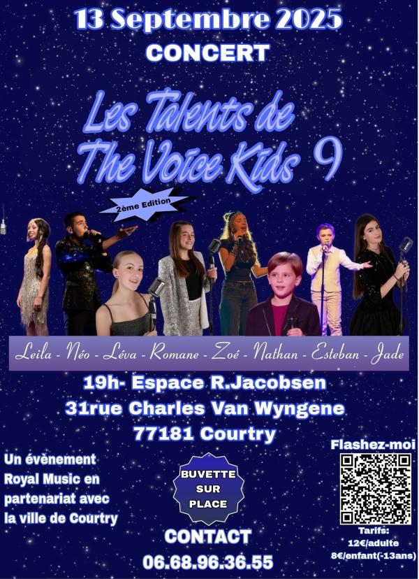 sortie à COURTRY, Seine et Marne. CONCERT LES TALENTS DE THE VOICE KIDS Sortir à COURTRY(Seine et Marne). COURTRY.