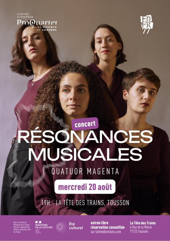 sortie à TOUSSON, Seine et Marne. RÉSONANCES MUSICALES – CONCERT DU QUATUOR MAGENTA Sortir à TOUSSON(Seine et Marne). TOUSSON.