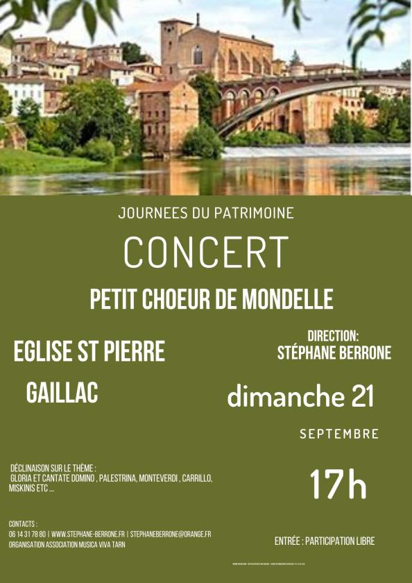 sortie à GAILLAC, Tarn. CONCERT PETIT CHOEUR DE MONDELLE Sortir à GAILLAC(Tarn). GAILLAC.