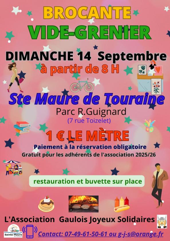 sortie à STE MAURE DE TOURAINE, Indre et Loire. VIDE GRENIER- BROCANTE Sortir à STE MAURE DE TOURAINE(Indre et Loire). STE MAURE DE TOURAINE.
