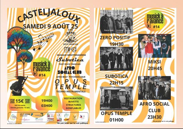 sortie à CASTELJALOUX, Lot et Garonne. 14 ÈME FESTIVAL MUSICK À L'AVANCE Sortir à CASTELJALOUX(Lot et Garonne). CASTELJALOUX.