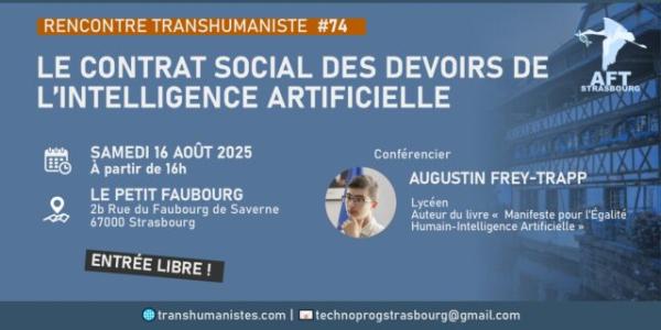 sortie à STRASBOURG, Bas Rhin. CONTRAT SOCIAL : DEVOIRS DE L’INTELLIGENCE ARTIFI Sortir à STRASBOURG(Bas Rhin). STRASBOURG.