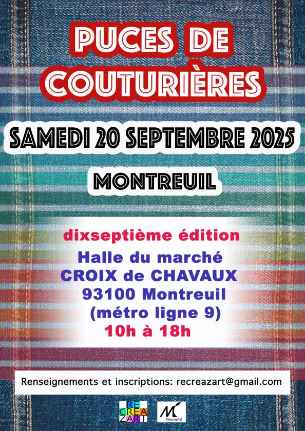 sortie à MONTREUIL, Seine Saint Denis. PUCES DE COUTURIÈRES DE MONTREUIL Sortir à MONTREUIL(Seine Saint Denis). MONTREUIL.