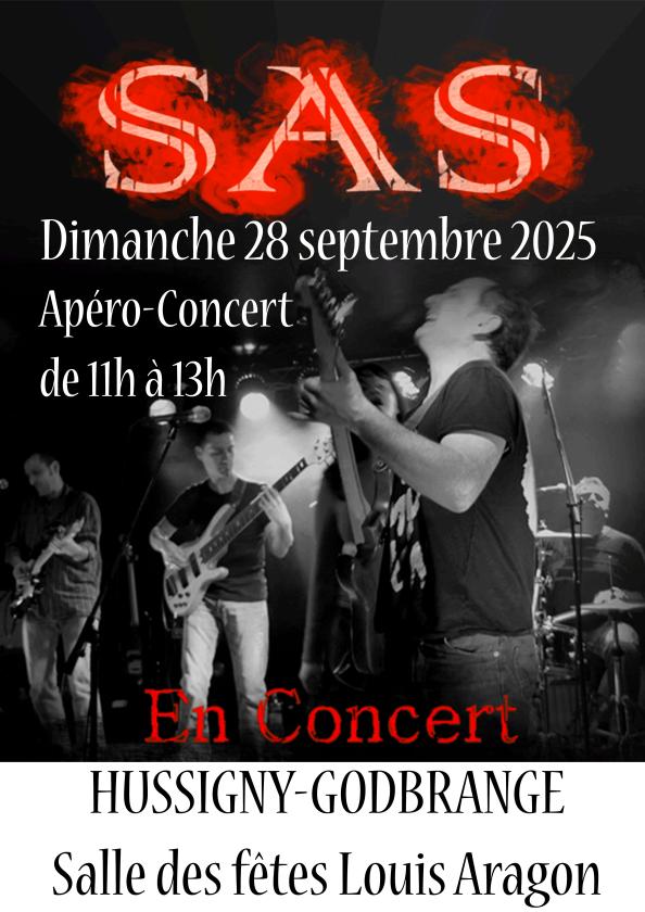 sortie à HUSSIGNY GODBRANGE, Meurthe et Moselle. APÉRO CONCERT AVEC LE GROUPE SAS Sortir à HUSSIGNY GODBRANGE(Meurthe et Moselle). HUSSIGNY GODBRANGE.