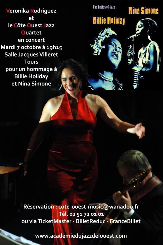 sortie à TOURS, Indre et Loire. CONCERT HOMMAGE BILLIE HOLIDAY ET NINA SIMONE Sortir à TOURS(Indre et Loire). TOURS.