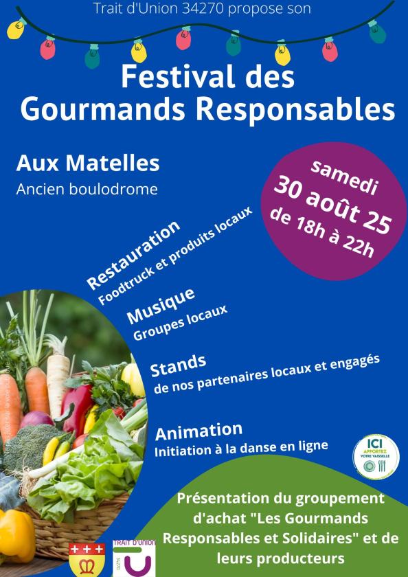 sortie à LES MATELLES, Hérault. FESTIVAL DES GOURMANDS RESPONSABLES ET SOLIDAIRES Sortir à LES MATELLES(Hérault). LES MATELLES.