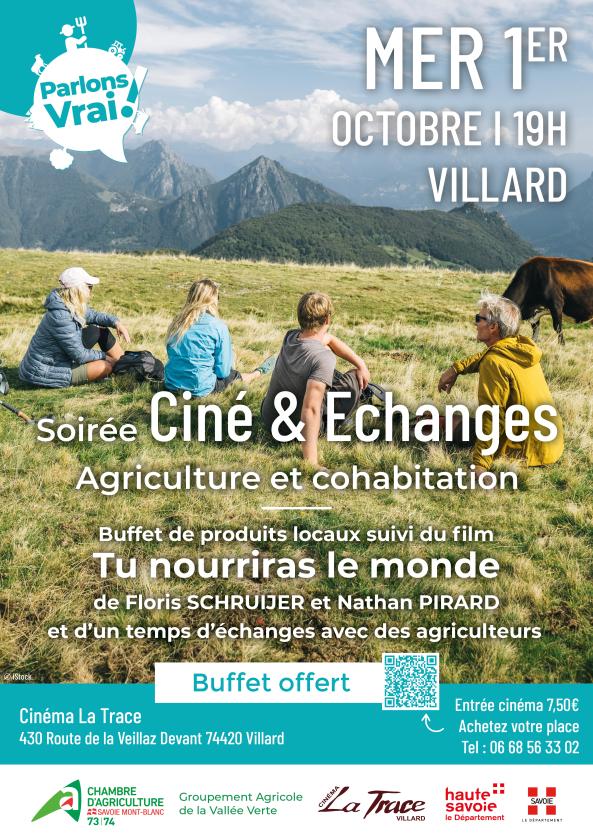 sortie à VILLARD, Haute Savoie. SOIRÉE CINÉ & ÉCHANGES AGRICULTURE ET COHABITATION Sortir à VILLARD(Haute Savoie). VILLARD.