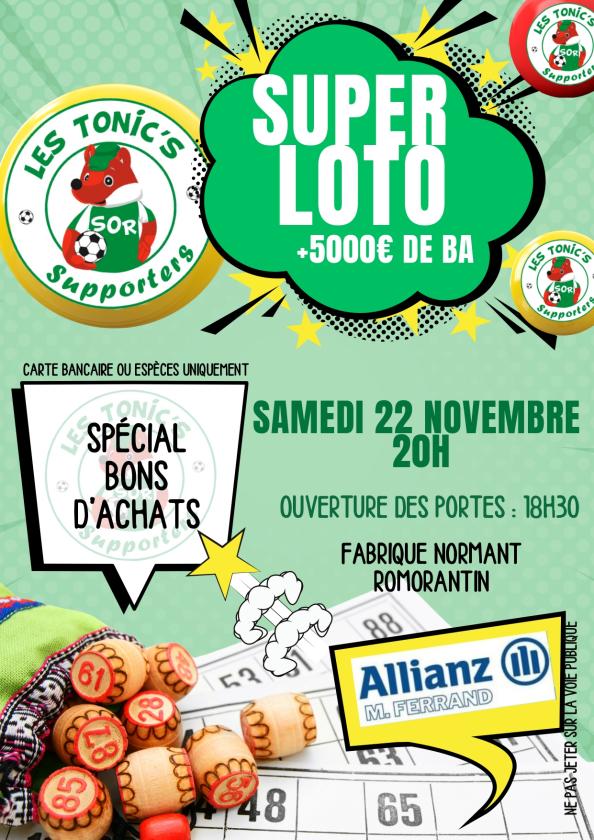 sortie à ROMORANTIN LANTHENAY, Loir et Cher. SUPER LOTO Sortir à ROMORANTIN LANTHENAY(Loir et Cher). ROMORANTIN LANTHENAY.
