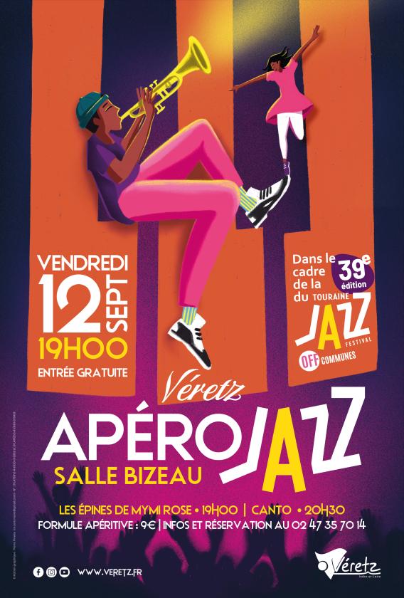sortie à VERETZ, Indre et Loire. APÉRO JAZZ, DANS LE CADRE DU 39ÈME FESTIVAL OFF JA Sortir à VERETZ(Indre et Loire). VERETZ.
