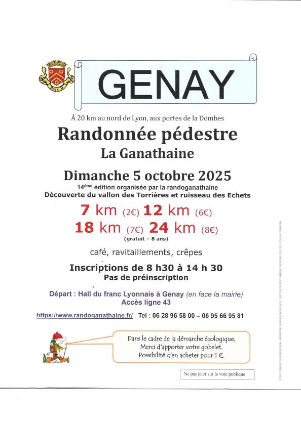 sortie à GENAY, Rhône. LA GANATHAINE Sortir à GENAY(Rhône). GENAY.