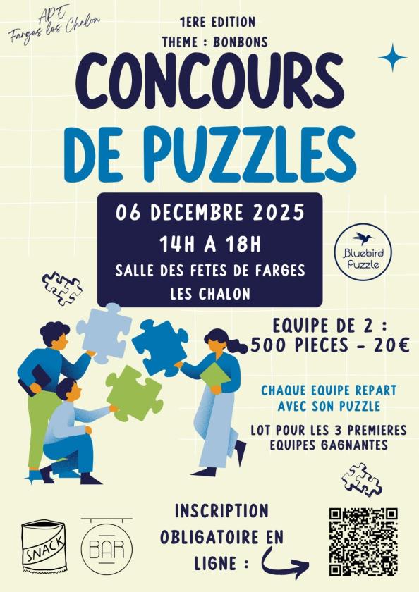 sortie à FARGES LES CHALON, Saône et Loire. CONCOURS DE PUZZLES 500 PIÈCES Sortir à FARGES LES CHALON(Saône et Loire). FARGES LES CHALON.
