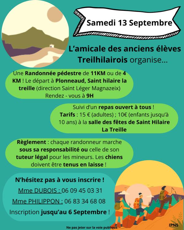 sortie à ST HILAIRE LA TREILLE, Haute Vienne. RANDONNÉE PÉDESTRE Sortir à ST HILAIRE LA TREILLE(Haute Vienne). ST HILAIRE LA TREILLE.