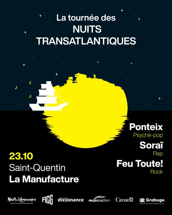 sortie à ST QUENTIN, Aisne. LES NUITS TRANSATLANTIQUES Sortir à ST QUENTIN(Aisne). ST QUENTIN.