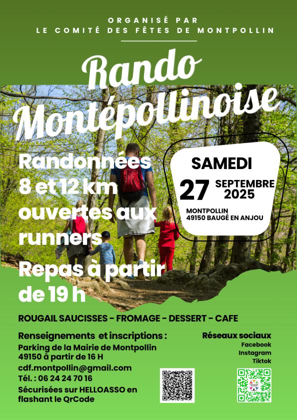 sortie à MONTPOLLIN, Maine et Loire. LA RANDO MONTÉPOLLINOISE 2025 Sortir à MONTPOLLIN(Maine et Loire). MONTPOLLIN.