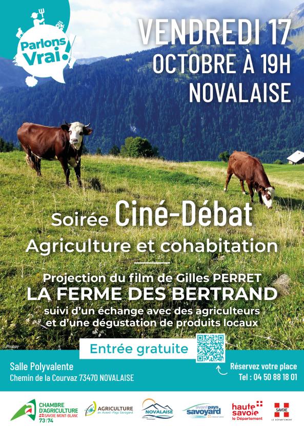 sortie à NOVALAISE, Savoie. SOIRÉE CINÉ-DÉBAT : AGRICULTURE ET COHABITATION Sortir à NOVALAISE(Savoie). NOVALAISE.