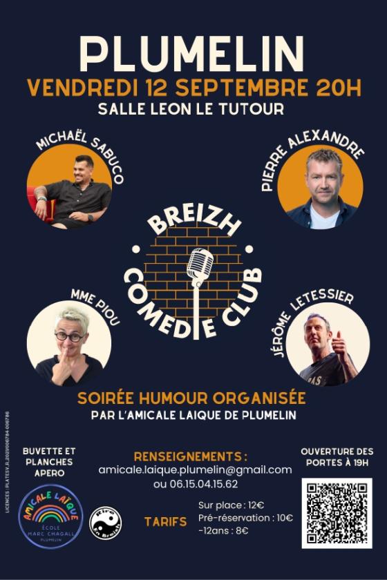 sortie à PLUMELIN, Morbihan. SOIRÉE DE L'HUMOUR Sortir à PLUMELIN(Morbihan). PLUMELIN.
