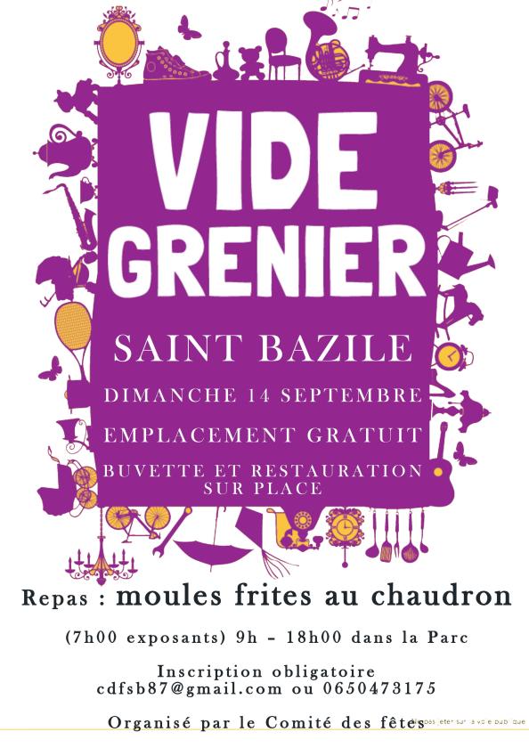 sortie à ST BAZILE, Haute Vienne. VIDE-GRENIER Sortir à ST BAZILE(Haute Vienne). ST BAZILE.