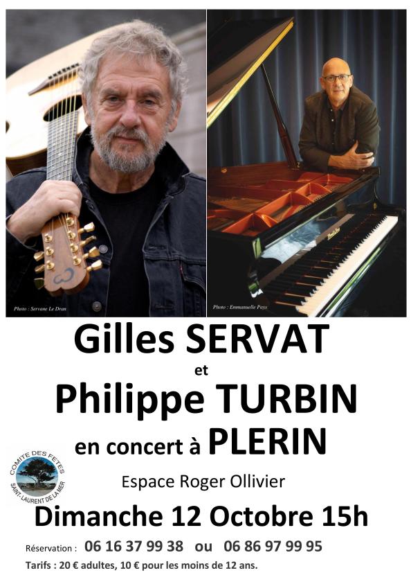 sortie à PLERIN, Côtes d'Armor. CONCERT DE GILLES SERVAT Sortir à PLERIN(Côtes d'Armor). PLERIN.