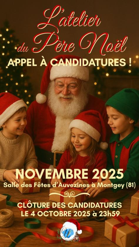 sortie à MONTGEY, Tarn. L'ATELIER DU PÈRE NOËL Sortir à MONTGEY(Tarn). MONTGEY.