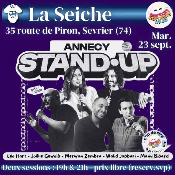 sortie à SEVRIER, Haute Savoie. CARTON COMEDY CLUB - SOIRÉE STAND-UP À LA SEICHE Sortir à SEVRIER(Haute Savoie). SEVRIER.