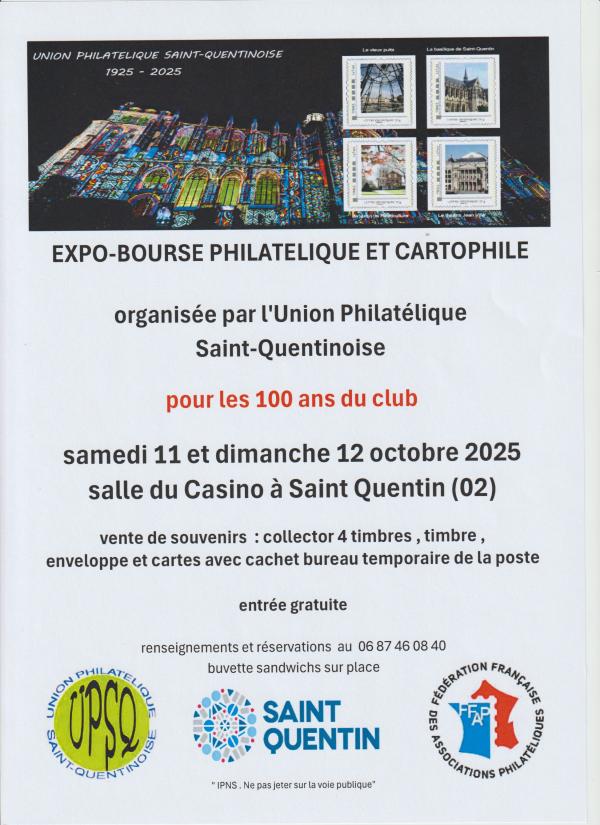 sortie à ST QUENTIN, Aisne. BOURSE-EXPOSITION Sortir à ST QUENTIN(Aisne). ST QUENTIN.