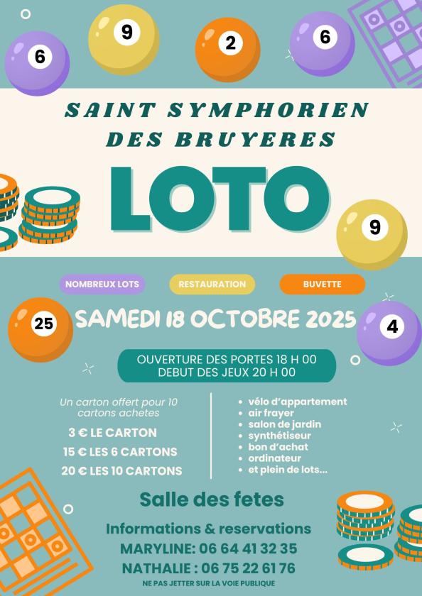 sortie à ST SYMPHORIEN DES BRUYERES, Orne. LOTO Sortir à ST SYMPHORIEN DES BRUYERES(Orne). ST SYMPHORIEN DES BRUYERES.