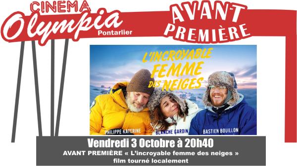 sortie à PONTARLIER, Doubs. L'INCROYABLE FEMME DES NEIGES - FILM LOCAL Sortir à PONTARLIER(Doubs). PONTARLIER.