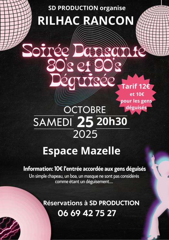sortie à RILHAC RANCON, Haute Vienne. SOIRÉE DÉGUISÉ , ANNÉE 80.90 Sortir à RILHAC RANCON(Haute Vienne). RILHAC RANCON.
