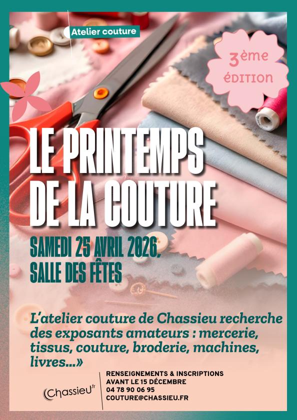sortie à CHASSIEU, Rhône. PRINTEMPS DE LA COUTURE (PUCES DE COUTURIÈRES) Sortir à CHASSIEU(Rhône). CHASSIEU.