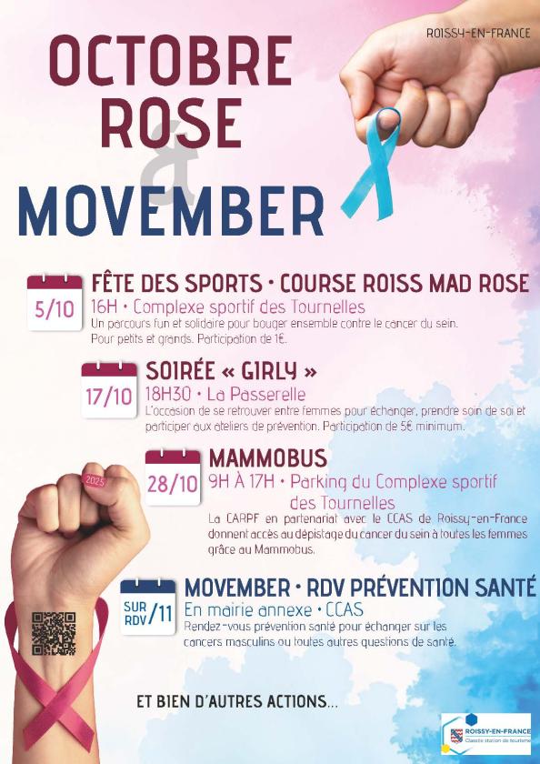 sortie à ROISSY EN FRANCE, Val d'oise. OCTOBRE ROSE ET MOVEMBER À ROISSY-EN-FRANCE Sortir à ROISSY EN FRANCE(Val d'oise). ROISSY EN FRANCE.