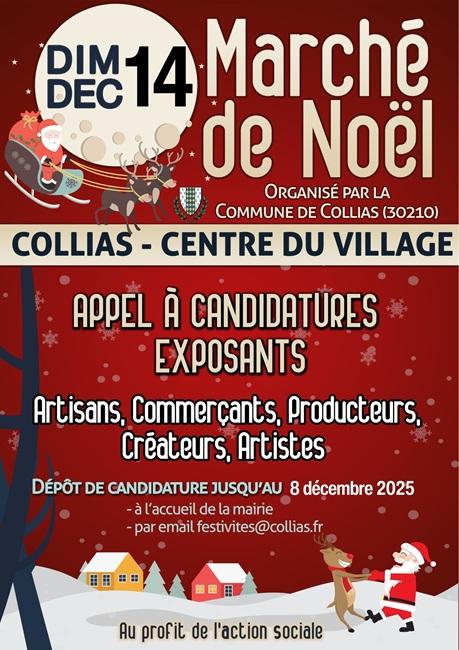 sortie à COLLIAS, Gard. MARCHÉ DE NOËL 2025 : APPEL À CANDIDATURES ! Sortir à COLLIAS(Gard). COLLIAS.
