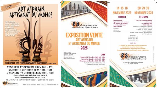 sortie à LYON, Rhône. EXPOSITION VENTE ART AFRICAIN & ARTISANAT DU MONDE Sortir à LYON(Rhône). LYON.