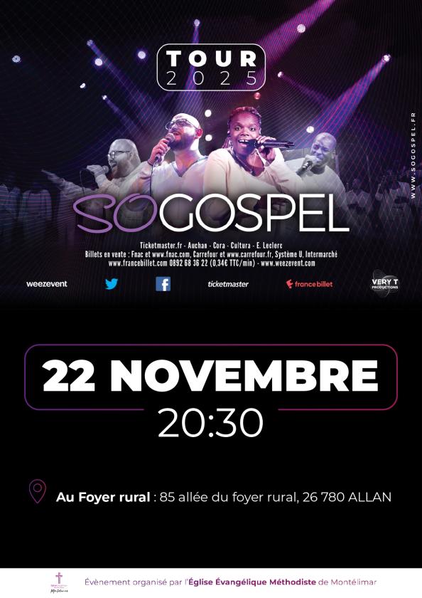 sortie à ALLAN, Drôme. DU GOSPEL PUR ET AUTHENTIQUE Sortir à ALLAN(Drôme). ALLAN.