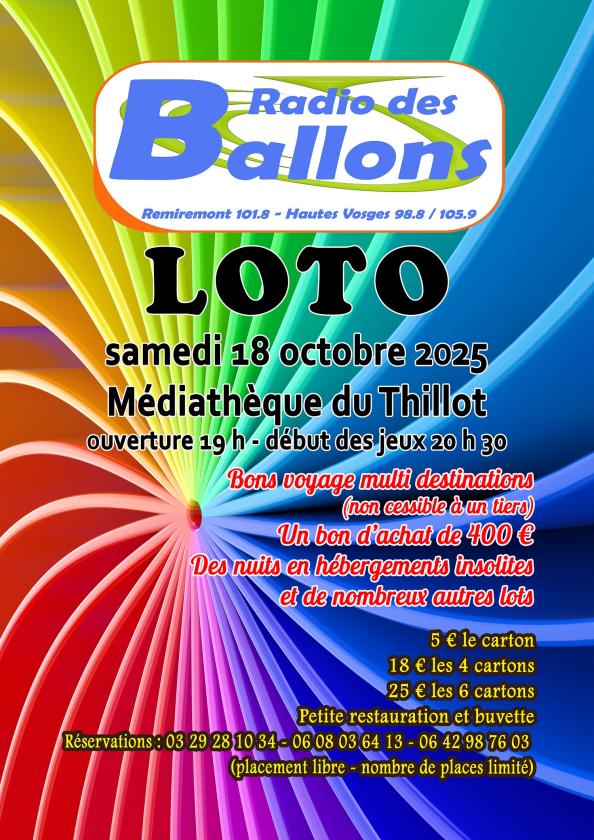 sortie à LE THILLOT, Vosges. LOTO RADIO DES BALLONS Sortir à LE THILLOT(Vosges). LE THILLOT.