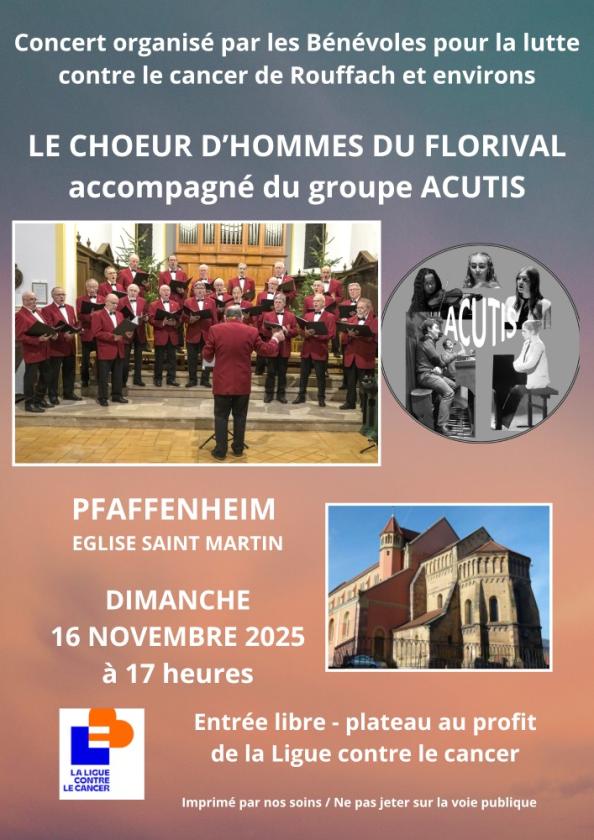 sortie à PFAFFENHEIM, Haut Rhin. CONCERT AVEC LE CHOEUR DES HOMMES DU FLORIVAL Sortir à PFAFFENHEIM(Haut Rhin). PFAFFENHEIM.