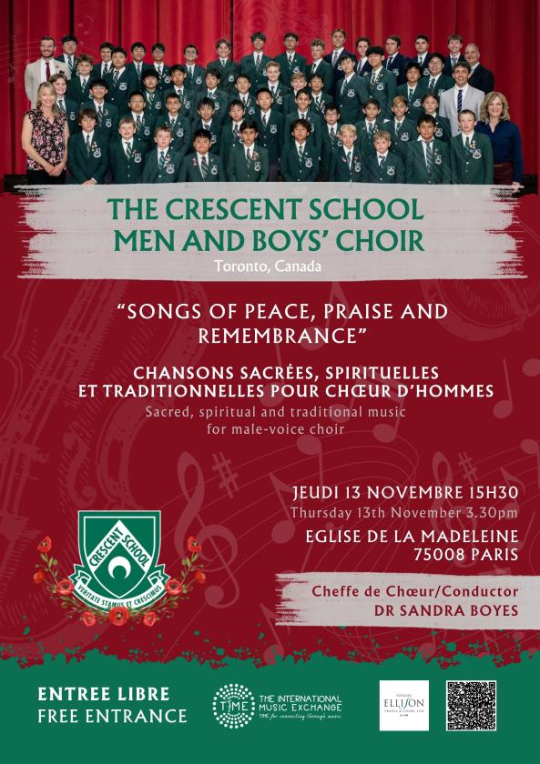 sortie à PARIS, Paris. SONGS OF PEACE, PRAISE AND REMEMBRANCE Sortir à PARIS(Paris). PARIS.