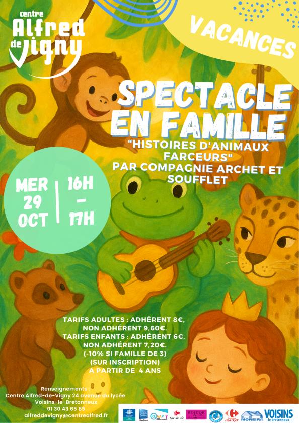 sortie à VOISINS LE BRETONNEUX, Yvelines. SPECTACLE EN FAMILLE "HISTOIRES D'ANIMAUX FARCEURS Sortir à VOISINS LE BRETONNEUX(Yvelines). VOISINS LE BRETONNEUX.