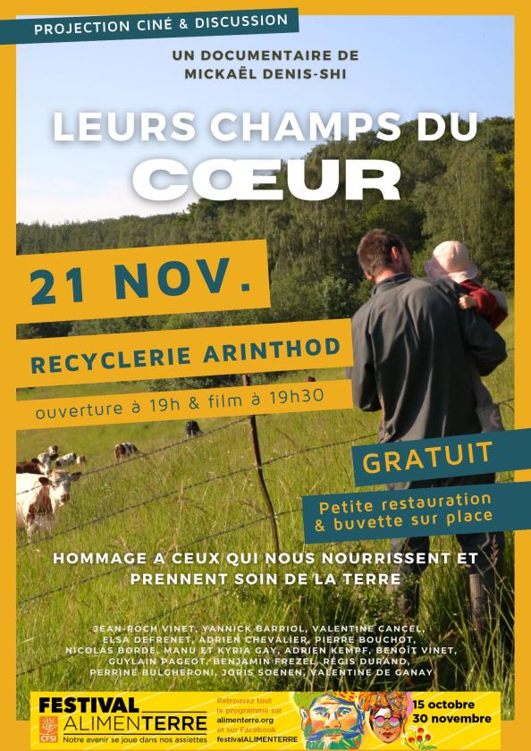 sortie à ARINTHOD, Jura. PROJECTION "LEURS CHAMPS DU COEUR" Sortir à ARINTHOD(Jura). ARINTHOD.