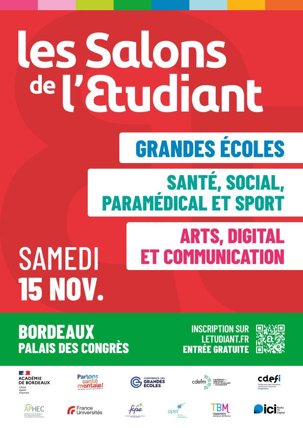 sortie à BORDEAUX, Gironde. LES SALONS GRANDES ÉCOLES/SANTÉ/ARTS À BORDEAUX Sortir à BORDEAUX(Gironde). BORDEAUX.