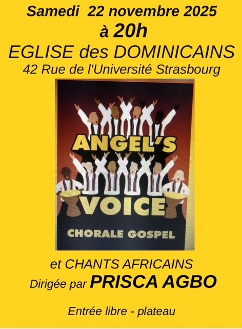 sortie à STRASBOURG, Bas Rhin. CONCERT GOSPEL ET CHANTS AFRICAINS Sortir à STRASBOURG(Bas Rhin). STRASBOURG.