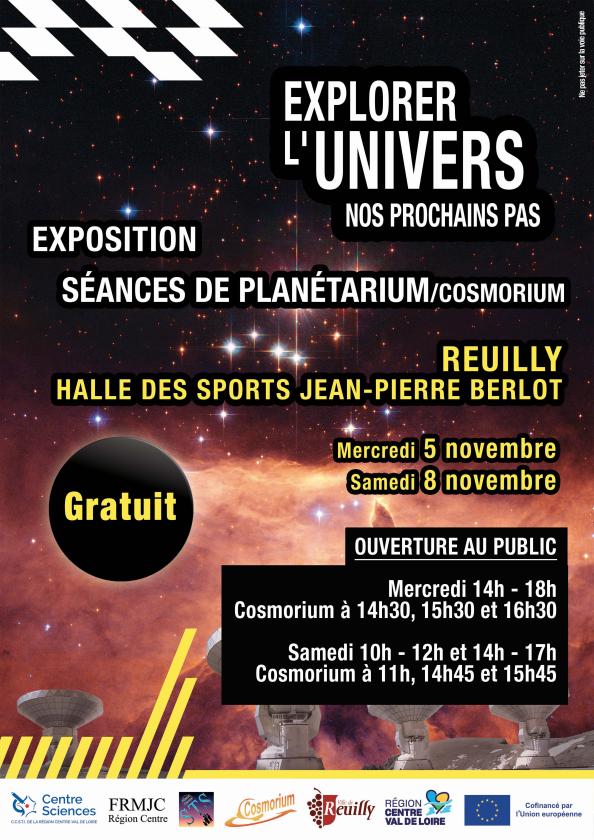sortie à REUILLY, Indre. EXPLORER L’UNIVERS, ENTRE EXPO ET PLANÉTARIUM ! Sortir à REUILLY(Indre). REUILLY.
