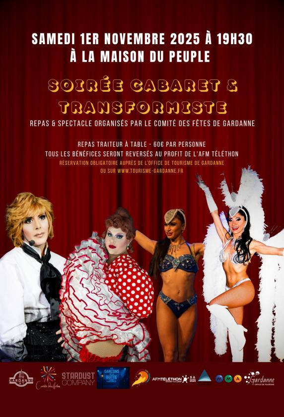 sortie à GARDANNE, Bouches du Rhône. SOIRÉE CABARET ET TRANSFORMISTE Sortir à GARDANNE(Bouches du Rhône). GARDANNE.