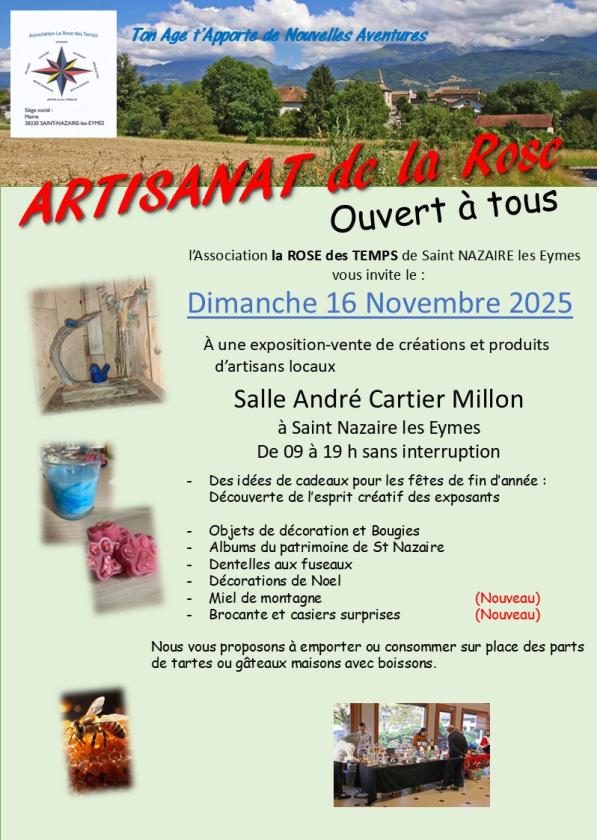 sortie à ST NAZAIRE LES EYMES, Isère. ARTISANAT DE LA ROSE Sortir à ST NAZAIRE LES EYMES(Isère). ST NAZAIRE LES EYMES.