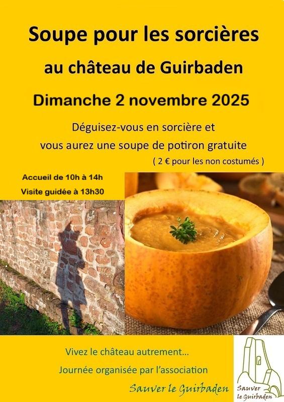 sortie à MOLLKIRCH, Bas Rhin. SOUPE POUR LES SORCIÈRES AU CHÂTEAU DU GUIRBADEN Sortir à MOLLKIRCH(Bas Rhin). MOLLKIRCH.