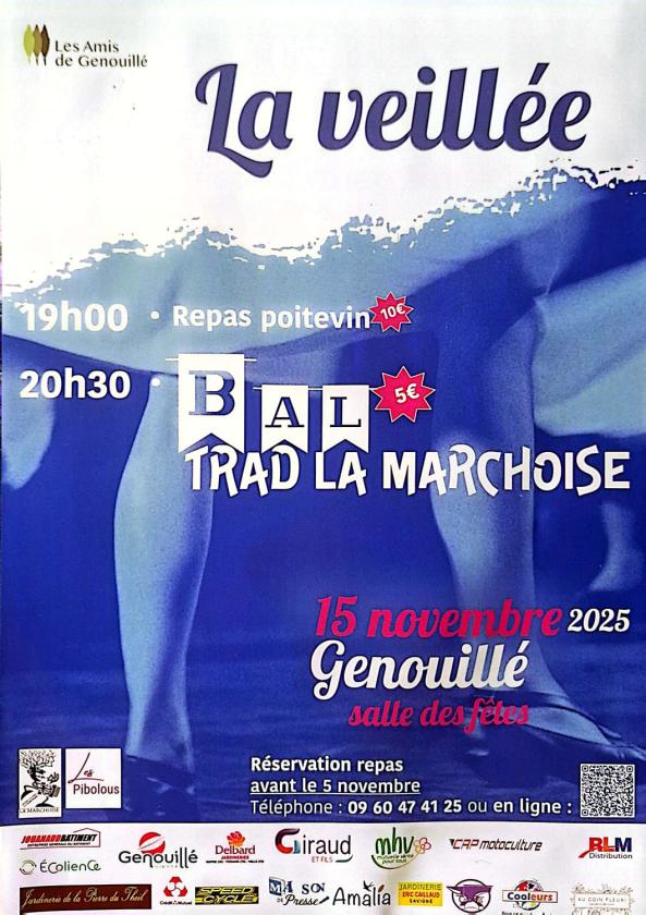 sortie à GENOUILLE, Vienne. LA VEILLÉE Sortir à GENOUILLE(Vienne). GENOUILLE.